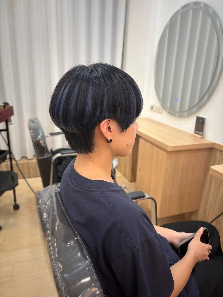 短髮低調細線條染作品