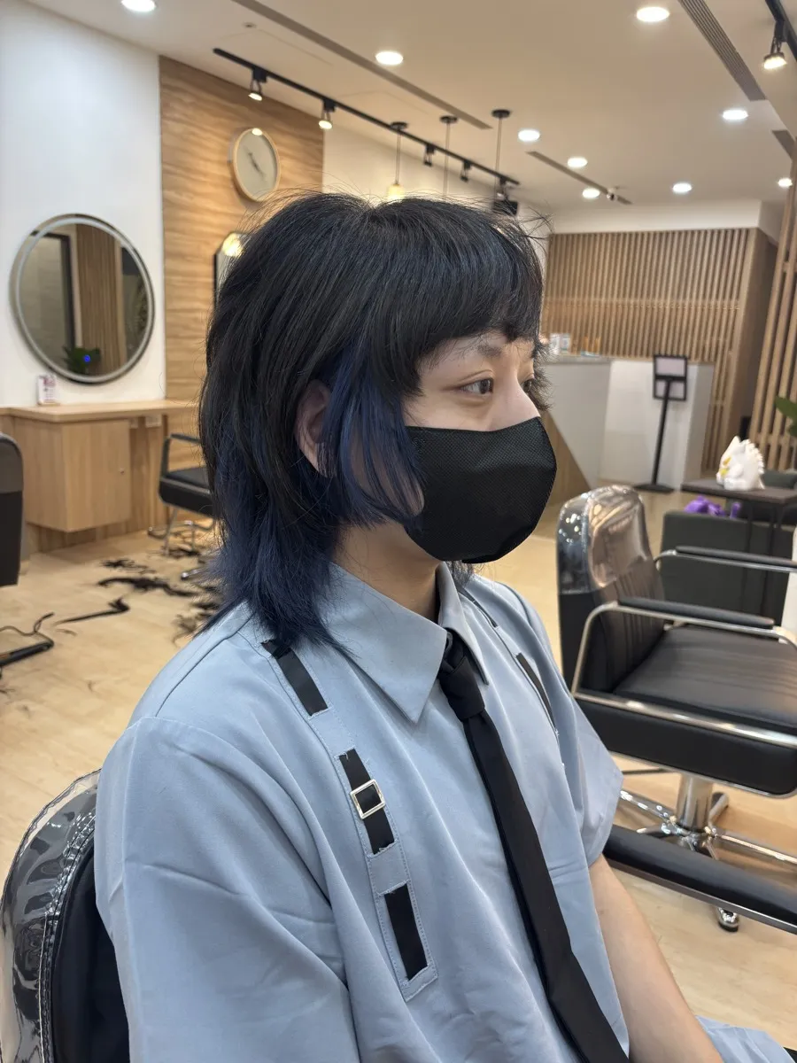 深藍黑染色中長變化款